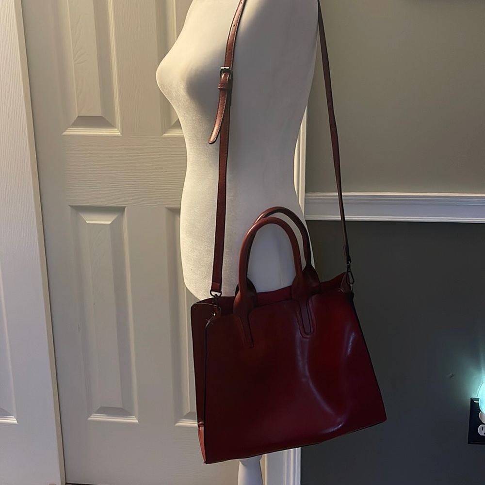 Red shoulder bag